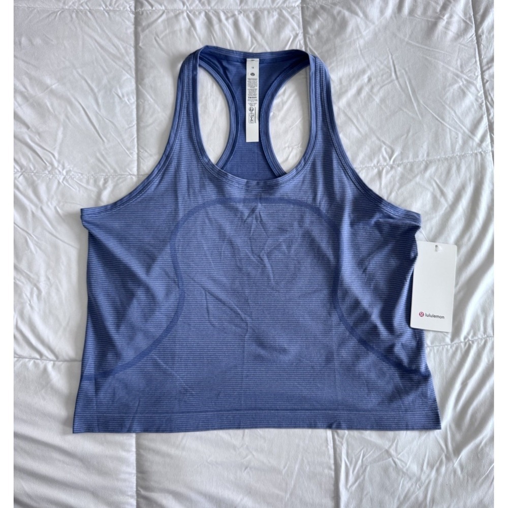 New Lululemon Swiftly Tech Racerback Tank 2.0 Race Sz 14 LW1EKLS SXWD/STRH NWT